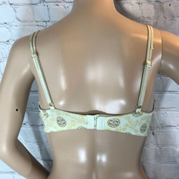 Victoria's Secret Heavily Padded Push Up Bra Cream Floral Print 34DD - Picture 7 of 13